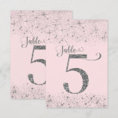 Numéros de table scintillants rose fuchsia argenté (Devant / Derrière)