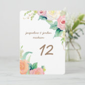 Numéros de table simples roses aquarelles modernes (Debout devant)