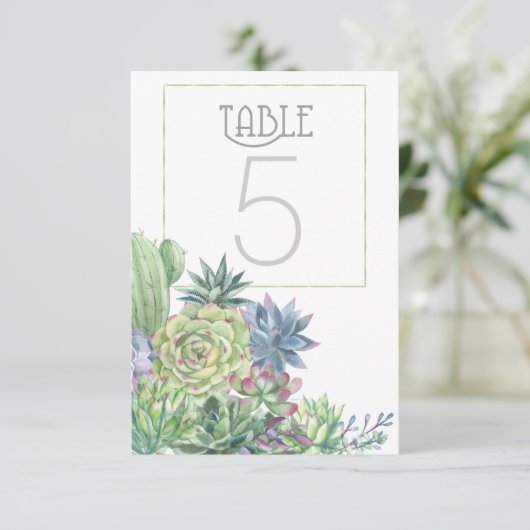 Numéros de table Succulents et Étincelles ID515 (Debout devant)