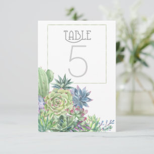 Numéros de table Succulents et Étincelles ID515