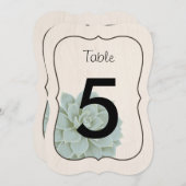 Numéros de table succulents rustiques (Devant / Derrière)