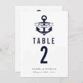Numéros de table sur le thème nautique | Mariages (Devant / Derrière)