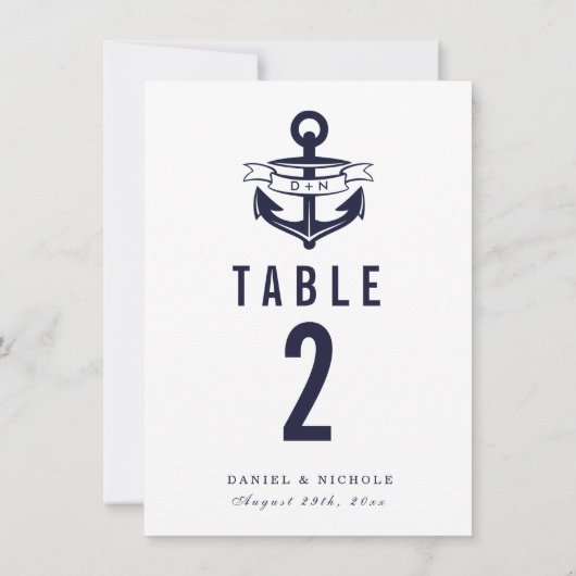 Numéros de table sur le thème nautique | Mariages (Dos)