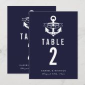 Numéros de table sur le thème nautique | Mariages (Devant / Derrière)