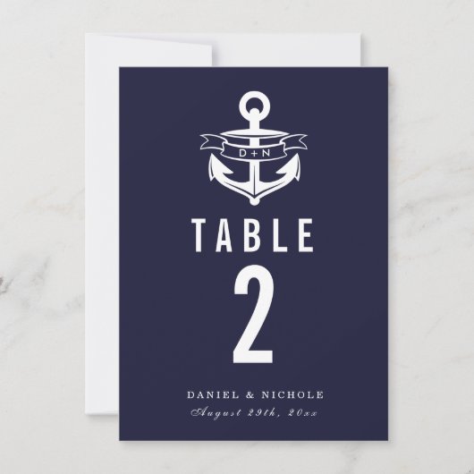 Numéros de table sur le thème nautique | Mariages (Devant)