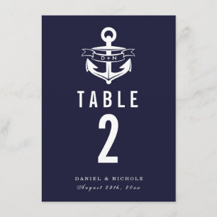 Numéros de table sur le thème nautique Mariages