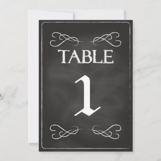 Numéros de table sur tableau noir