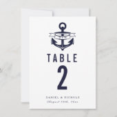 Numéros de table Thème Nautique | Mariages (Dos)