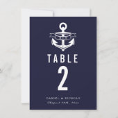 Numéros de table Thème Nautique | Mariages (Dos)
