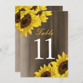 Numéros de table Tournesol (Devant / Derrière)