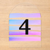 Numéros de table translucides élégants (Recto)