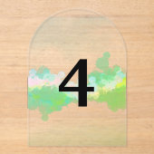 Numéros de table translucides élégants (Recto)