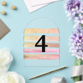 Numéros de table translucides élégants (Insitu (Mariage))