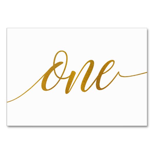 Numéros de table - Typographie Luxe (Faux Foil) 1 (Devant)