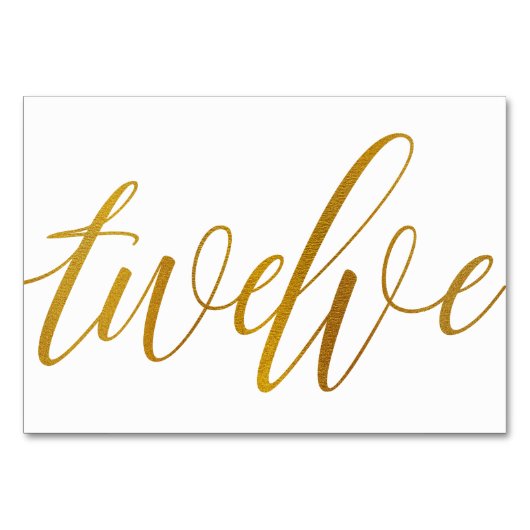 Numéros de table - Typographie Luxe - Faux papier (Devant)