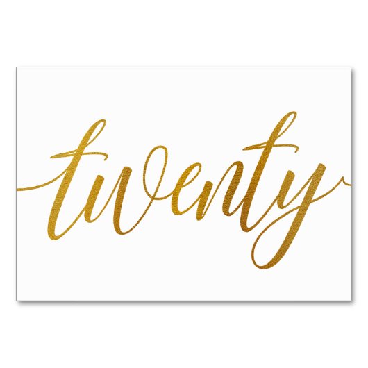 Numéros de table - Typographie Luxe - Faux papier (Devant)