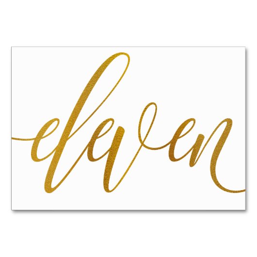 Numéros de table - Typographie Luxe - Faux papier (Devant)