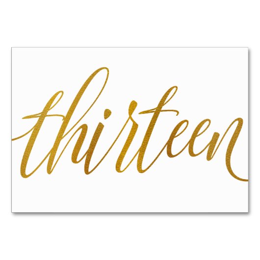 Numéros de table - Typographie Luxe - Faux papier (Devant)