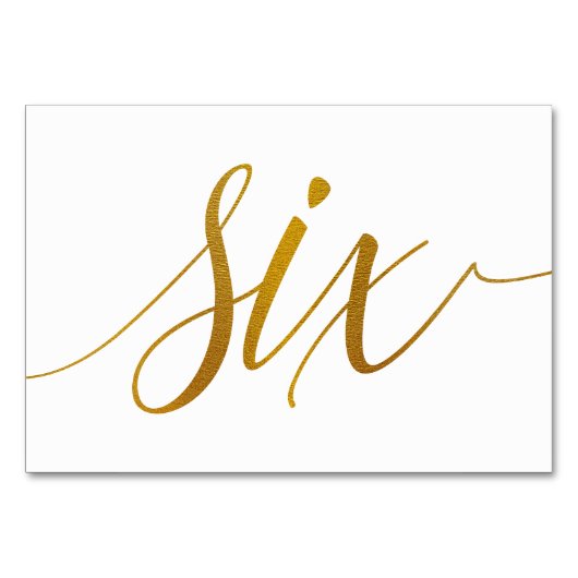 Numéros de table - Typographie Luxe (Faux papier d (Devant)