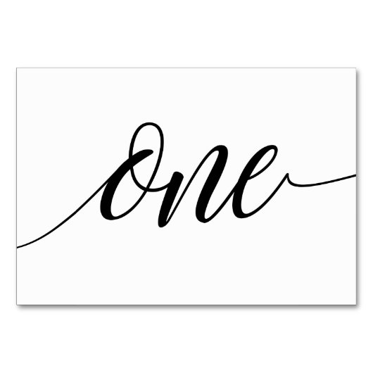 Numéros de table - Typographie Luxe (Noir) 1 (Devant)