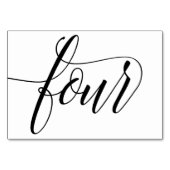 Numéros de table - Typographie Luxe (Noir) 4 (Dos)