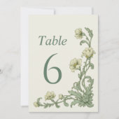 Numéros de table verts sauge floraux botaniques vi (Devant)