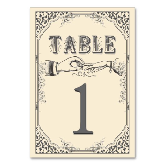 Numéros de table victorienne de l'ancienne époque (Dos)