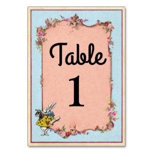 Numéros de tableau Cartes de lapin Mariage Wonderl