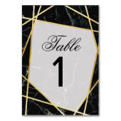 Numéros de tableau Cartes élégantes en marbre noir (Dos)
