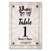 Numéros de tableau Crânes Mariages Cartes rustique (Dos)