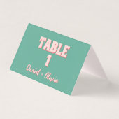 Numéros de tableau Mariage rose et vert (Front)