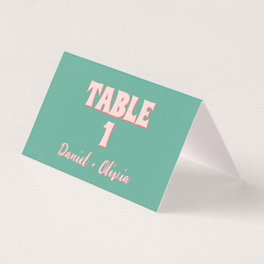 Numéros de tableau Mariage rose et vert (Front)