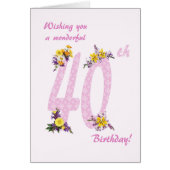 Numéros décorés de fleurs du 40e anniversaire (Devant)