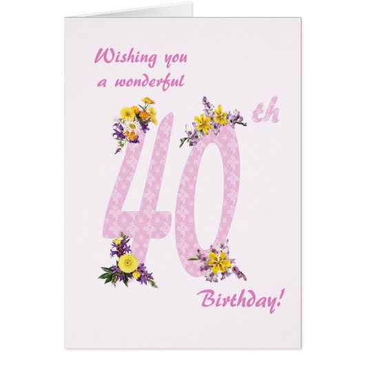 Numéros décorés de fleurs du 40e anniversaire (Devant)