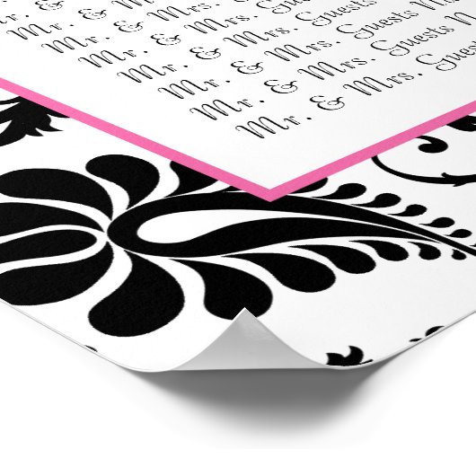 Numéros du tableau de sièges Damas - Alphabétique (Coin)