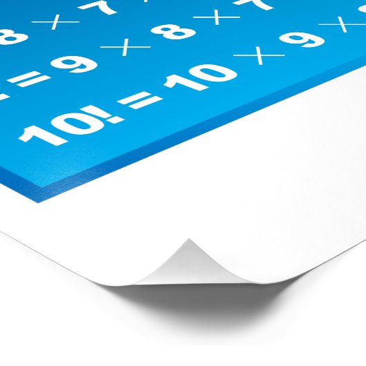 Numéros factoriels Math Classroom Blue Poster (Coin)