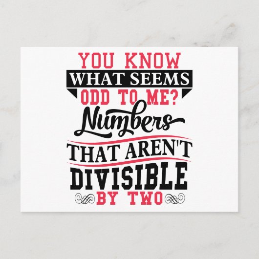Numéros impairs Math Pun Math Enseignant Cartes Po (Devant)