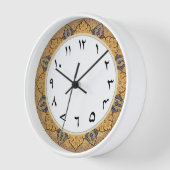 Numéros ourdou Horloge Décor arabe traditionnel (Angle)