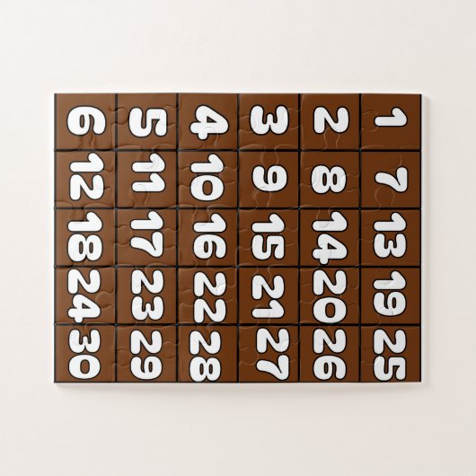 Numéros puzzle 1 à 30 numéros (Horizontal)