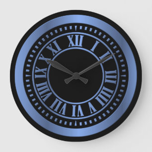 Numéros romains métalliques Horloge - Bleu