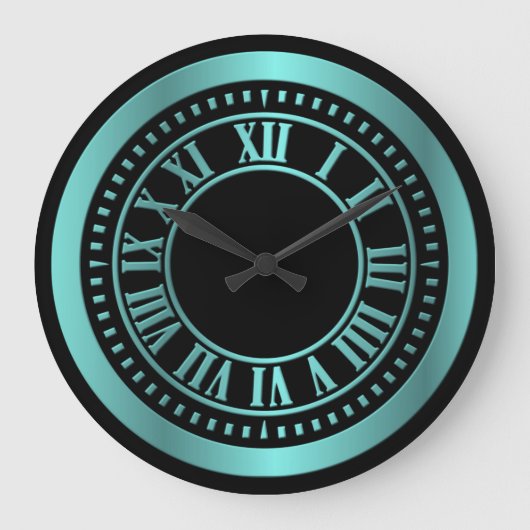 Numéros romains métalliques Horloge - Turquoise (Recto)