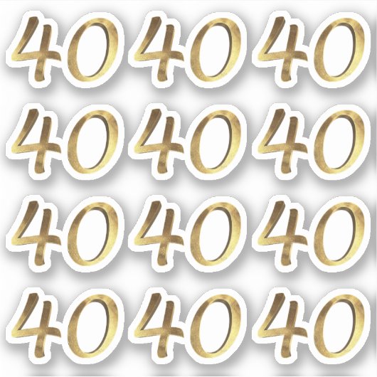 Numéros Sticker 40 Faux Gold 40th Anniversary (Devant)