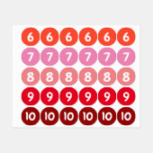 Numéros Stickers rouges (Feuille)