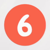 Numéros Stickers rouges (Design 1)