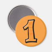 Numéros stupides 1 aimant orange (Recto/Verso)