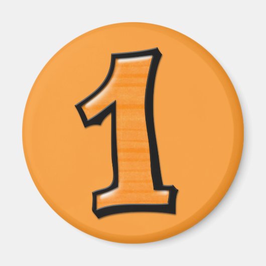Numéros stupides 1 aimant orange (Devant)