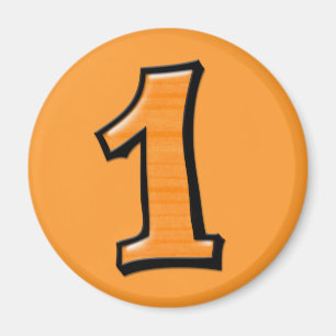 Numéros stupides 1 Magnet orange