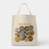 Numismatiek: Goud en zilver zijn echt geld Tote Bag (Achterkant)