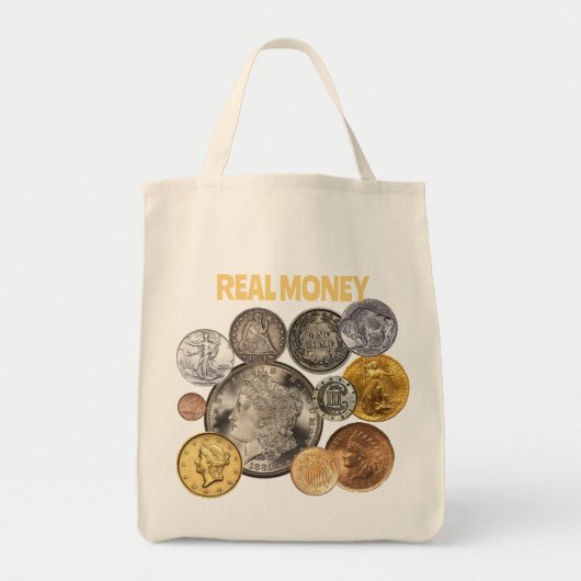 Numismatiek: Goud en zilver zijn echt geld Tote Bag (Voorkant)