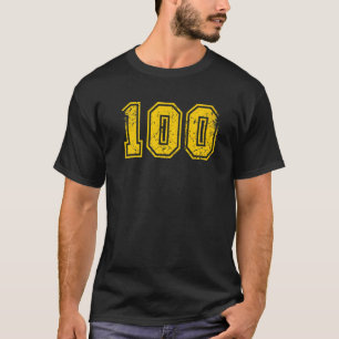Nummer 100 Sport Jersey Uniform Fan Athlete Yello T-shirt